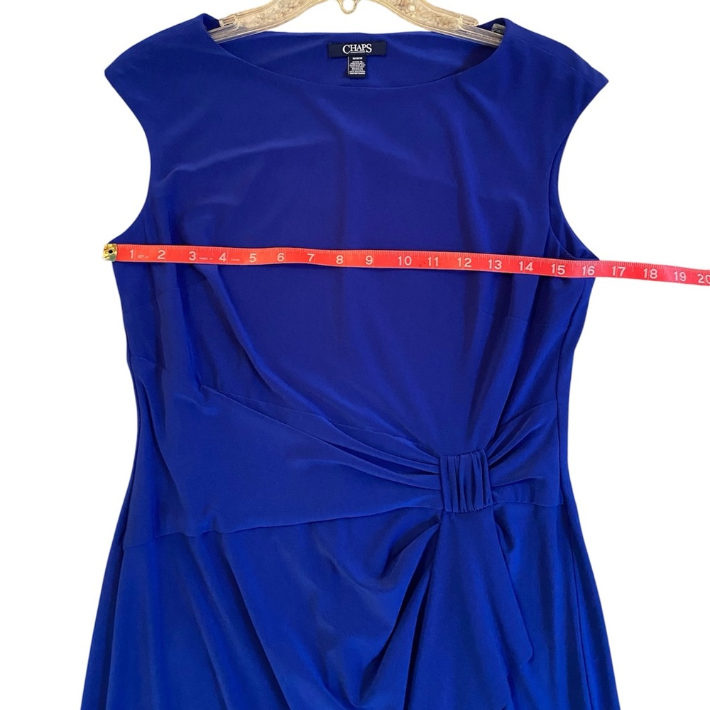 Beautiful Chaps Women’s Royal Blue Sleeveless Draped Midi Dress, Size Medium - Picture 9 of 9